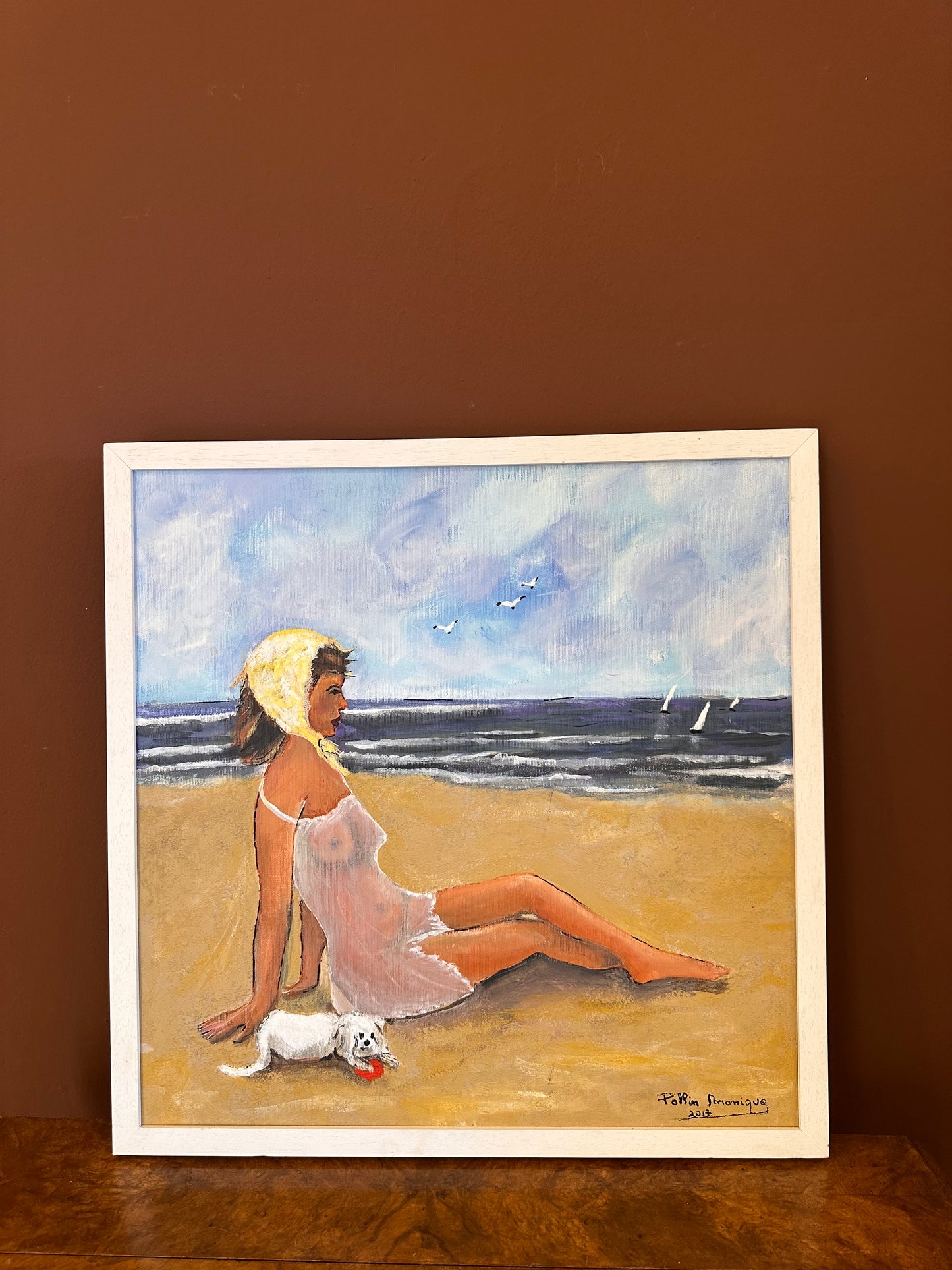 Artist: Monique Pollin: Girl at the beach