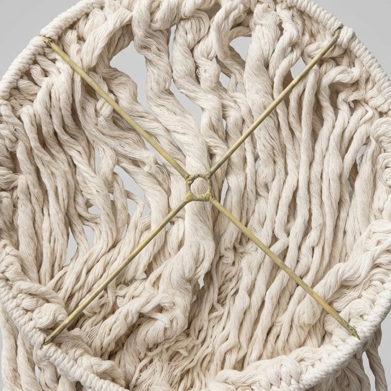 Lampada in cotone 15cm color cammello - paralume artigianale