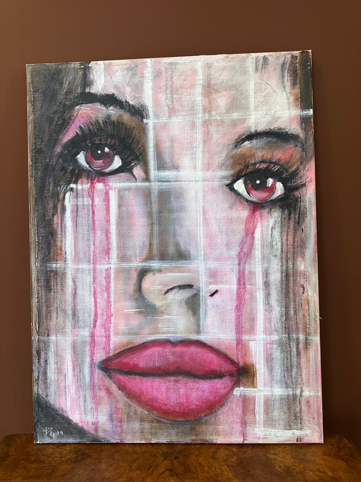 Artist: Monique Pollin: Crying over you pink