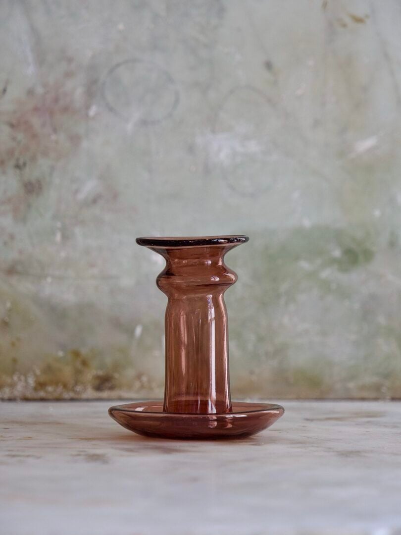 Porta Candele Piccolo Framboise - La Soufflerie, vetro riciclato soffiato a bocca