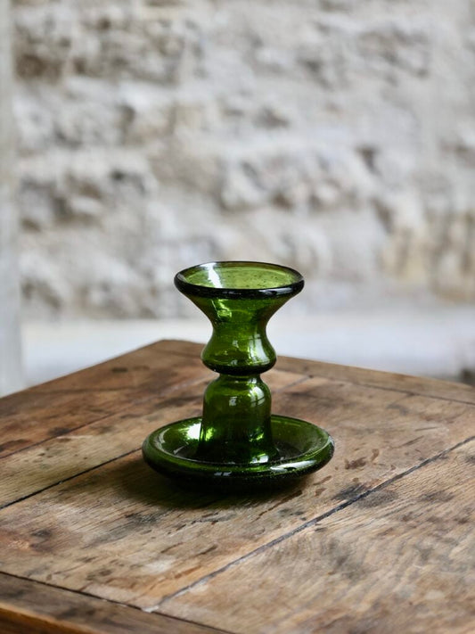 Porta Candele Piccolo Olive - La Soufflerie, vetro riciclato soffiato a bocca