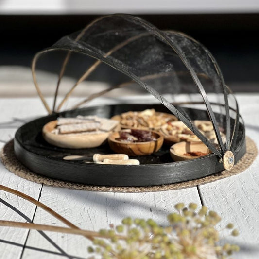Set di 3 campane copri alimenti color nero - fatte a mano