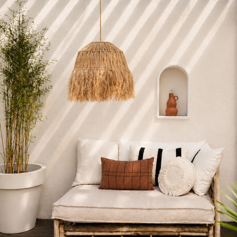Lampada Nusa Fringe 40cm - paralume artigianale con frange